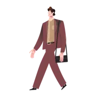 Man in Suit - walking - Transparent Background PNG