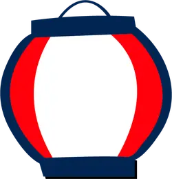 Lantern - red - blue - No Background PNG