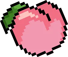 Pixel Peach - game element - High Resolution PNG