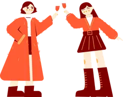 Women Celebrating with Glasses - glasses - Transparent Layer PNG