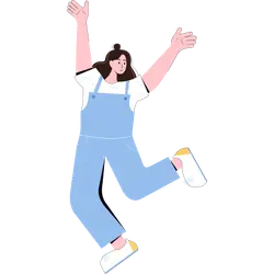 Jumping Girl - jumping - character - High Resolution PNG