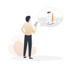 Person with Tablet - future - No Background PNG