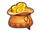 Gold Coins in a Bag - treasure - Transparent Layer PNG
