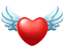 Heart with Wings Emoji - heart - Transparent Background PNG