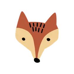 Fox Head - simple - Transparent Background PNG