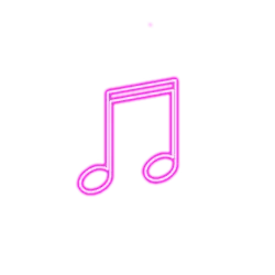 Musical Note - neon - pink - PNG