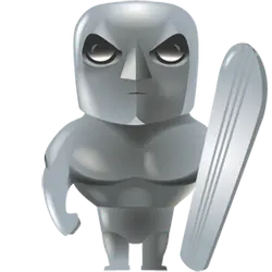 Silver Robot Warrior - future - No Background PNG