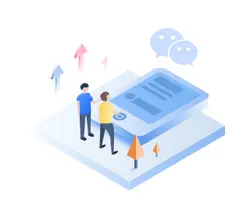 Two people communicating on a smartphone - interaction - Lossless PNG
