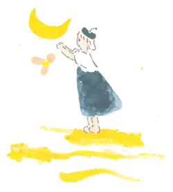 Little Girl and Moon - moon - Free PNG