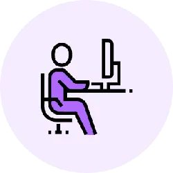 Person sitting at computer - office - PNG Images