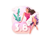 Pink Number and Girl Illustration - number - Transparent Layer PNG