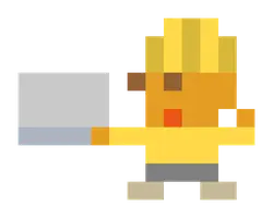 Pixel Art Character - gray - High Resolution PNG