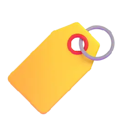 Yellow Price Tag - plastic - PNG
