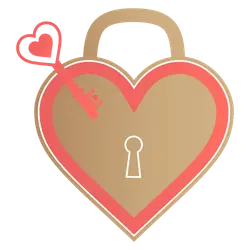 Heart Lock and Key - Curated PNG