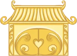 Golden Heart Gate Sign - heart shape - High Resolution PNG