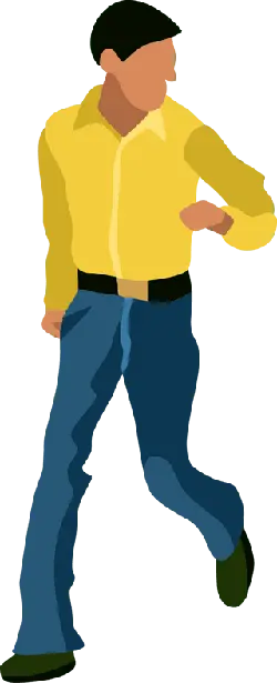 Man in Yellow Shirt and Jeans - illustration - Lossless PNG