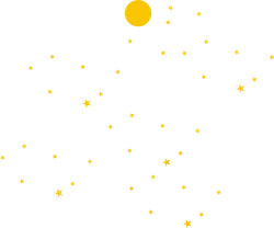 Moon and Stars in the Night Sky - black background - No Background PNG