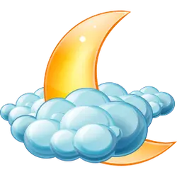 Crescent Moon and Clouds - Trending PNG
