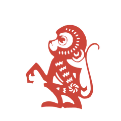 Monkey - black background - PNG Images