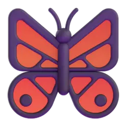 Butterfly - orange - purple - Transparent Background PNG