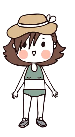 Cartoon Girl with Hat - Designer Recommended PNG
