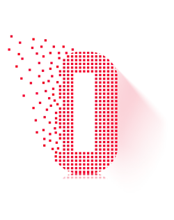 Pixelated Red Letter O - red - Transparent Layer PNG