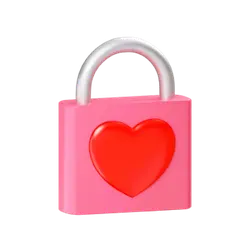 Heart Lock - metal - High Resolution PNG
