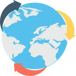 Earth's Rotation Diagram - blue - Free Download PNG