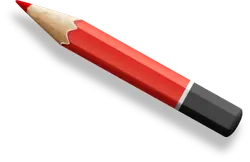 Red Pencil - drawing - No Background PNG