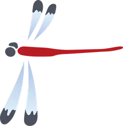 Dragonfly - red - black - High Resolution PNG