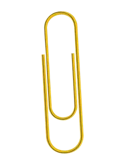 Paperclip - stationery - yellow - Free Download PNG