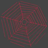 Hexagonal Spider Web - red - PNG