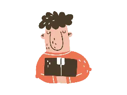 Cartoon Character in Orange Clothing - orange - No Watermark PNG