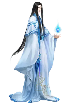 Blue Robe Man - fire - PNG Images