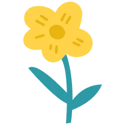 Yellow Flower - simple - plant - No Background PNG