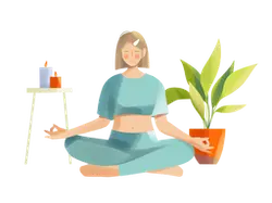 Woman Meditating - plant - Transparent Background PNG
