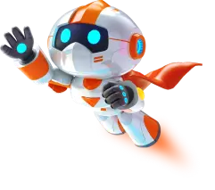 Orange Robot - cartoon - PNG Images