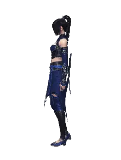 Blue Attire Female Warrior - game character - Transparent Layer PNG