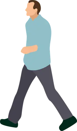 Man in Blue Top and Gray Pants - illustration - Free PNG