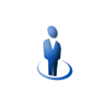 Blue Human Icon - outline - No Background PNG