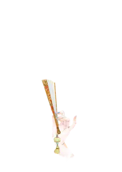 Person Holding a Fan - illustration - PNG Images