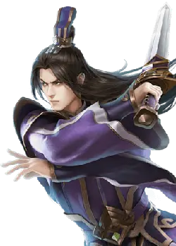 Purple Robe Swordsman - long hair - Curated PNG
