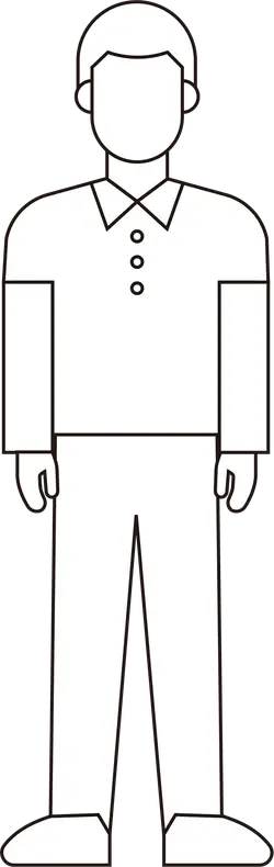 Cartoon Character in Shirt and Pants - simple - Transparent Layer PNG