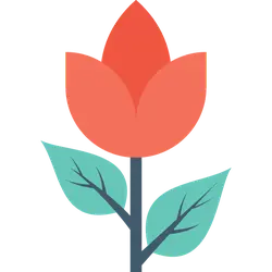 Red Flower - simple design - No Watermark PNG