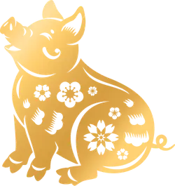 Golden Pig - animal - Transparent Background PNG