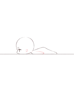 Cartoon Character Lying Down - black background - No Watermark PNG