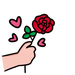Hand Holding Rose - love - No Background PNG