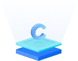 Blue Cube with C Letter - technology - PNG