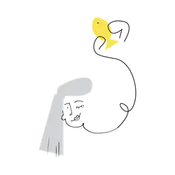 Fish and Shower Head - gray - PNG