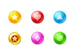 Star、Heart、Triangle、Pentagram、Rhombus、Circle - game item - Transparent Background PNG